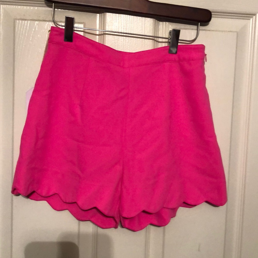 Hot pink scallop shorts